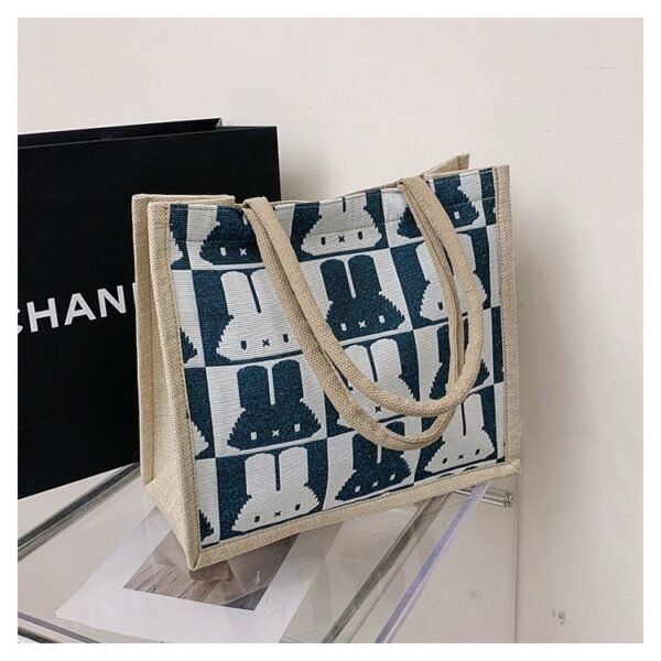 Canvas Bunny Graphic Tote Bag