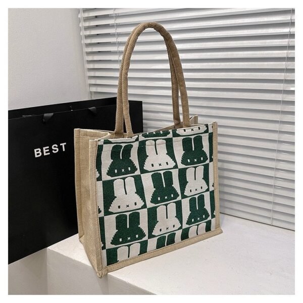 Canvas Bunny Graphic Tote Bag