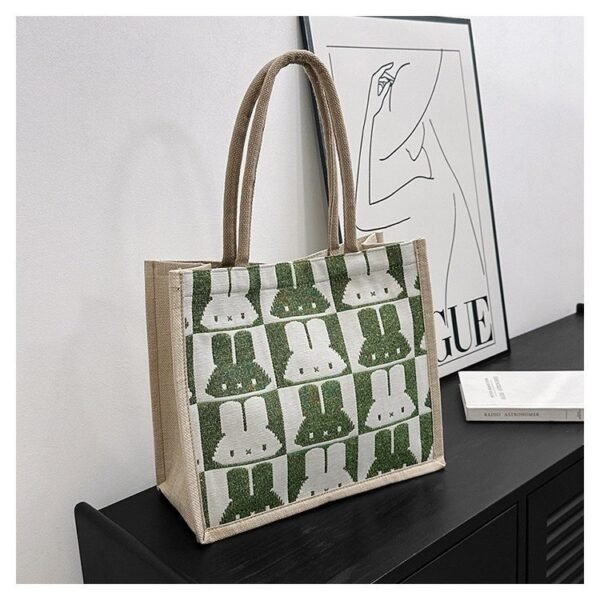 Canvas Bunny Graphic Tote Bag