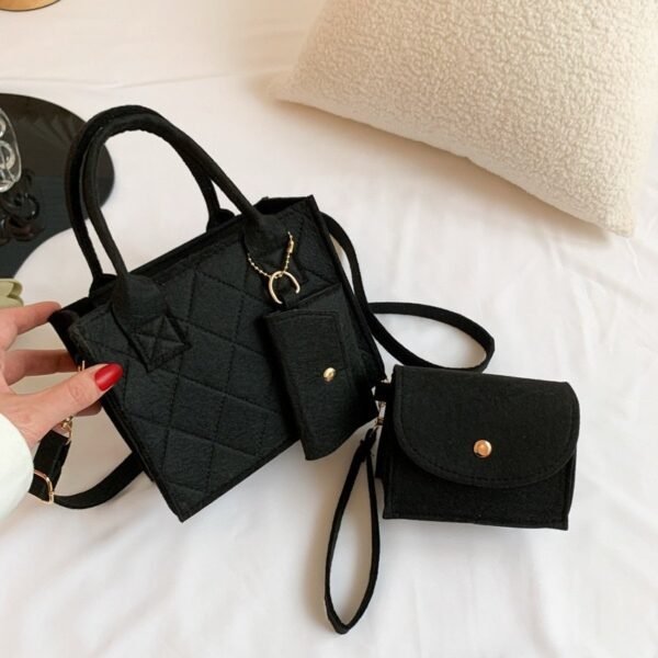 3-in-1 Quilted Mini Felt Bag Set – Bold Colors