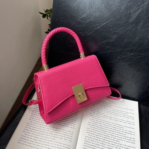 Luxe Croc-Embossed Handbag with Braided Handle