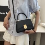 Luxe Croc-Embossed Handbag with Braided Handle