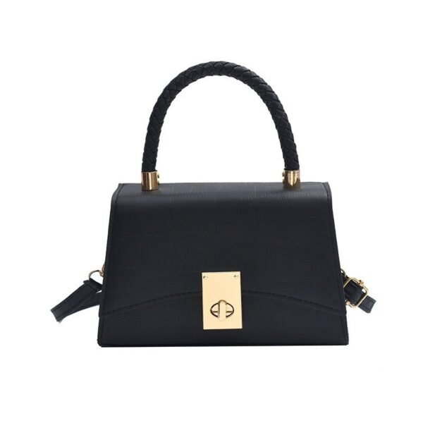 Luxe Croc-Embossed Handbag with Braided Handle