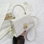 Luxe Croc-Embossed Handbag with Braided Handle