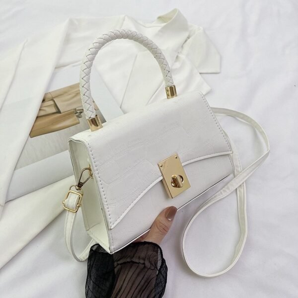 Luxe Croc-Embossed Handbag with Braided Handle