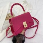 Luxe Croc-Embossed Handbag with Braided Handle