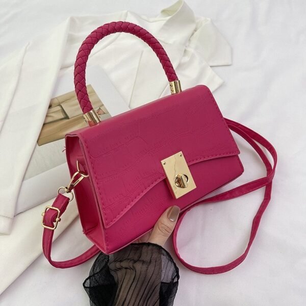 Luxe Croc-Embossed Handbag with Braided Handle