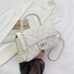 Glam Quilted Flap Handbag with Gold Chain