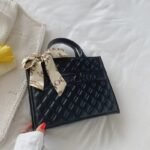 Forever Love” Quilted Handbag with Scarf Accent