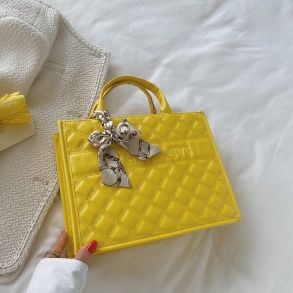 Forever Love” Quilted Handbag with Scarf Accent