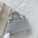 Forever Love” Quilted Handbag with Scarf Accent