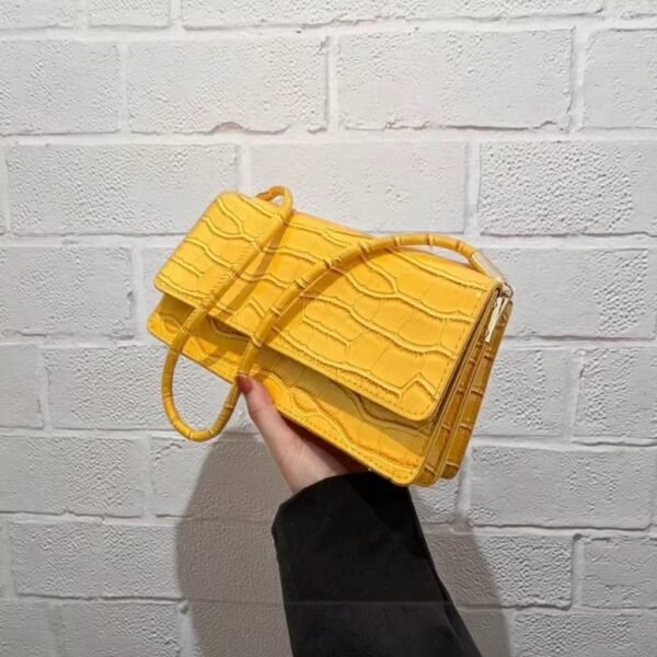 Luxe Croc-Embossed Shoulder Bag