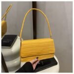 Luxe Croc-Embossed Shoulder Bag