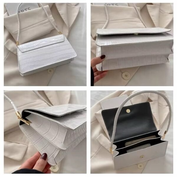 Luxe Croc-Embossed Shoulder Bag