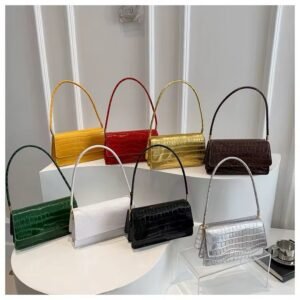 Luxe Croc-Embossed Shoulder Bag