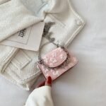 Floral Denim Mini Crossbody Bag with Chain Detail