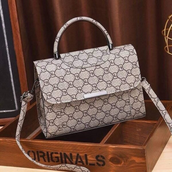 Elegant Monogram Leather Handbag