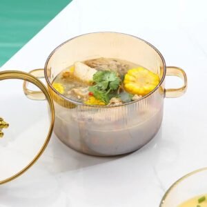 Transparent Heat-Resistant Glass Cooking Pot