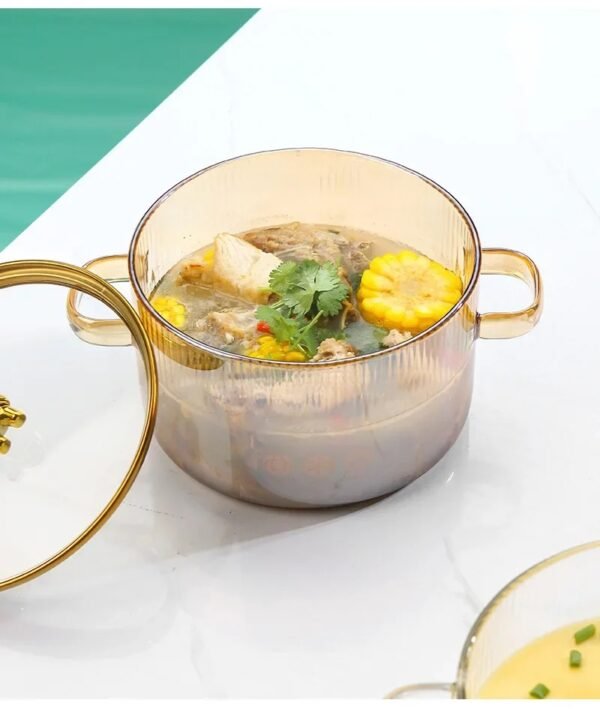 Transparent Heat-Resistant Glass Cooking Pot