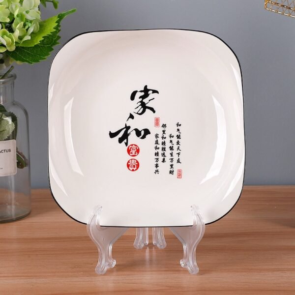 3Pcs Set Square Ceramic Dinner Plates