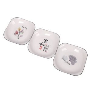 3Pcs Set Square Ceramic Dinner Plates