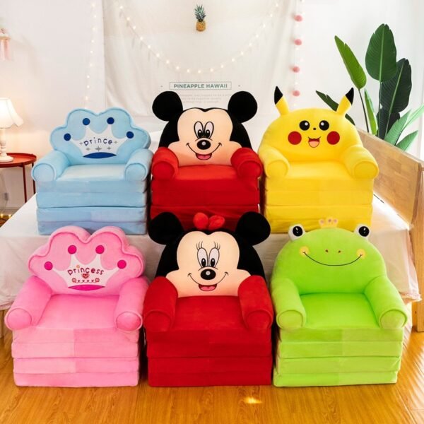 Kids Cartoon Foldable Sofa Bed – 2-in-1 Chair & Mattress