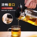 Glass Tea Pot with Infuser – One-Button Filter Design