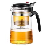 Glass Tea Pot with Infuser – One-Button Filter Design