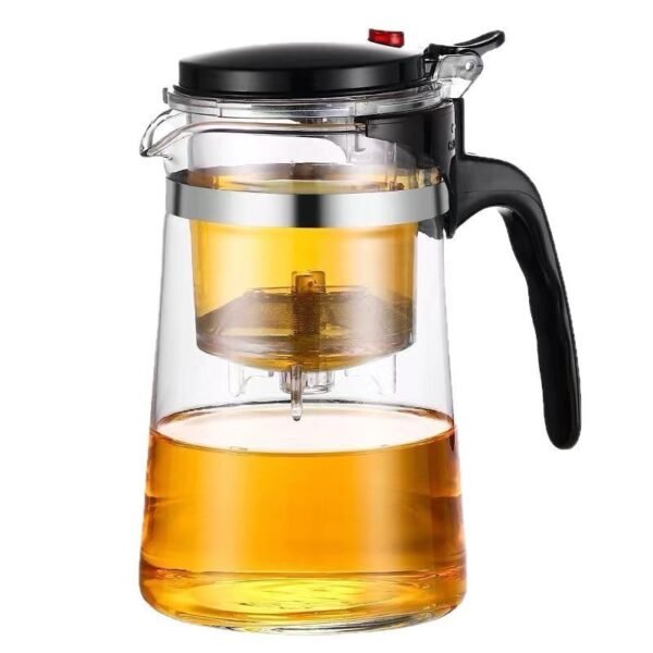 Glass Tea Pot with Infuser – One-Button Filter Design