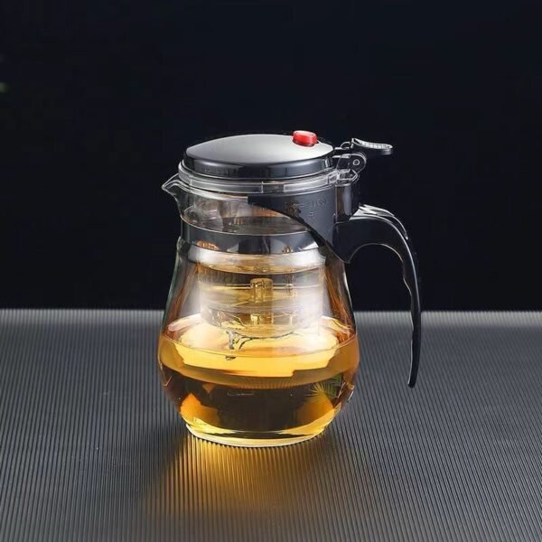 Glass Tea Pot with Infuser – One-Button Filter Design