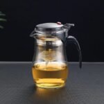 Glass Tea Pot with Infuser – One-Button Filter Design
