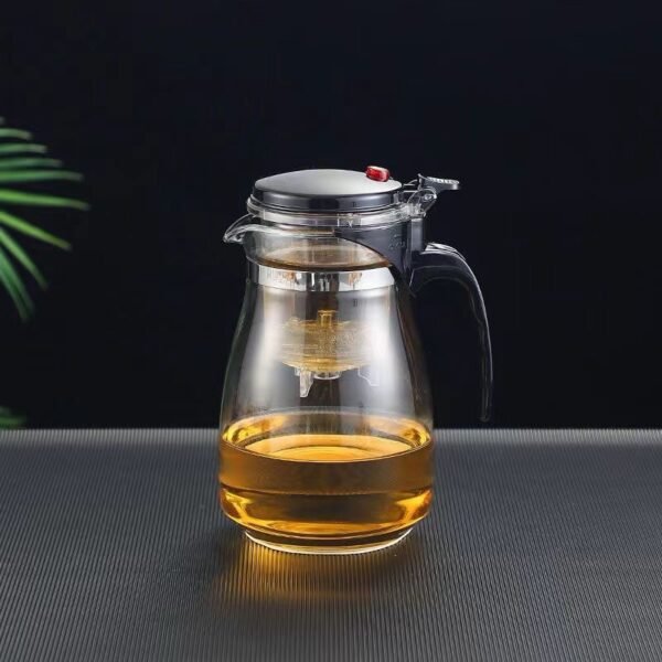 Glass Tea Pot with Infuser – One-Button Filter Design