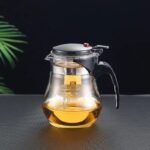 Glass Tea Pot with Infuser – One-Button Filter Design