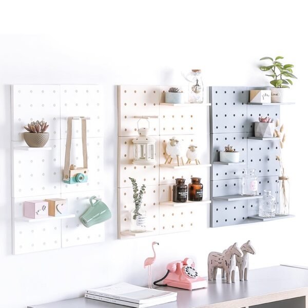 Wall-Mounted Pegboard Shelf Organizer