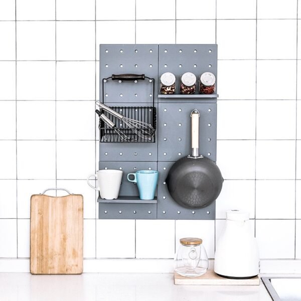 Wall-Mounted Pegboard Shelf Organizer