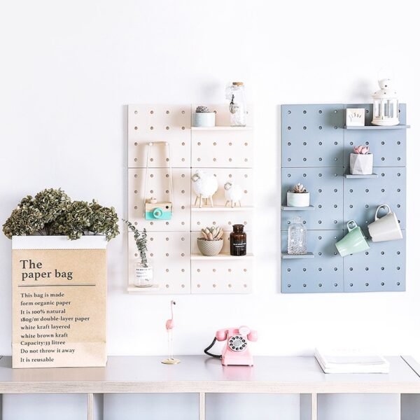 Wall-Mounted Pegboard Shelf Organizer