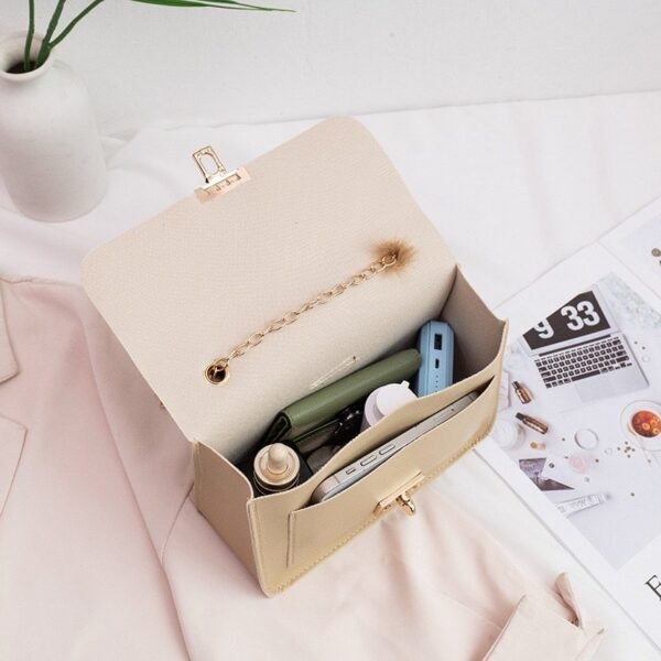 Fur Handle Lock Handbag