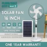 16-Inch Solar Rechargeable Standing Fan with Solar Panel