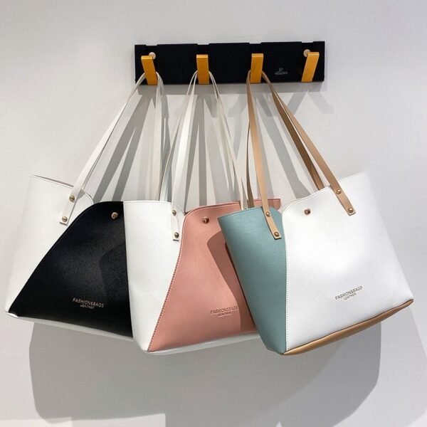 Colorblock Minimalist Tote Bag