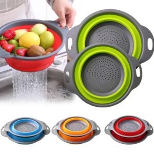 2-Piece Collapsible Silicone Strainer Set