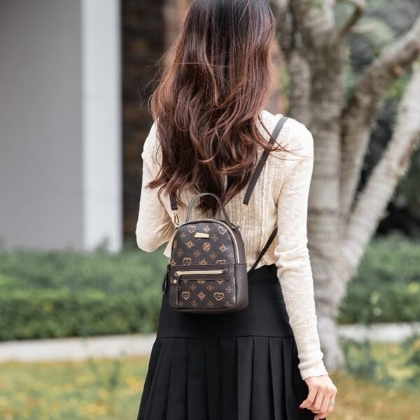 Women’s Luxury Print Mini Backpack – 3-in-1 Style