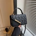 Luxury Quilted Handbag with Gold Accent