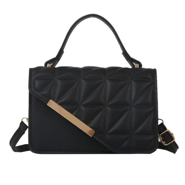 Luxury Quilted Handbag with Gold Accent