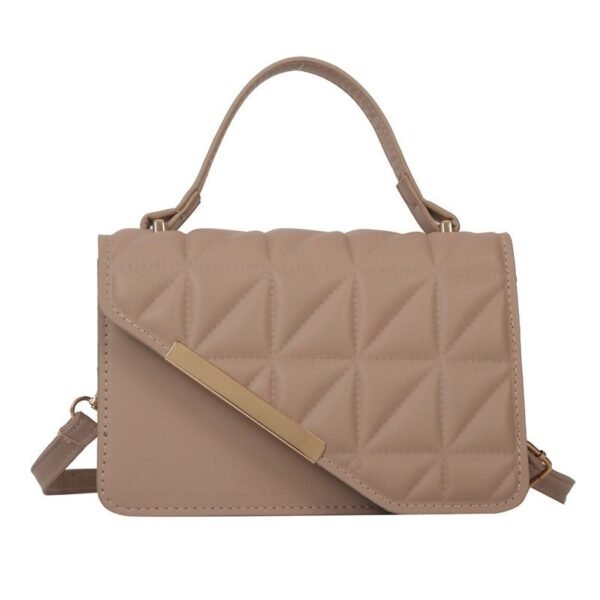 Luxury Quilted Handbag with Gold Accent