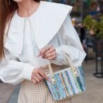 woven fabric womens crossbody bag