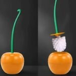 Cherry-Design Toilet Brush with Holder